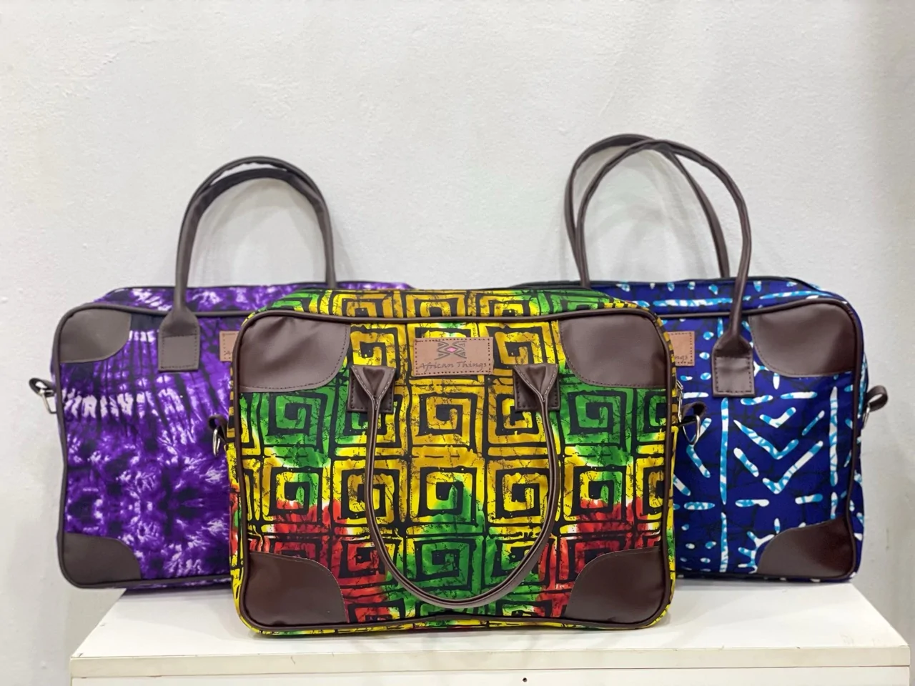 50+ Unique Christmas Gift Ideas for Nigerian Dads 2 African print Ankara & leather laptop bag, perfect Christmas gift idea for a Nigerian/African dad