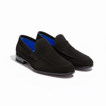 Black Color Handmade Men's Suede Leather Loafers in Lagos, Nigeria