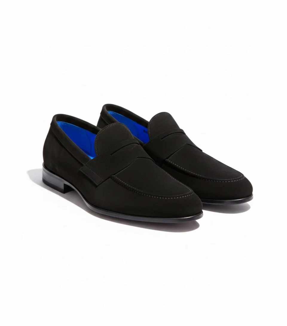 Black Color Handmade Men's Suede Leather Loafers in Lagos, Nigeria
