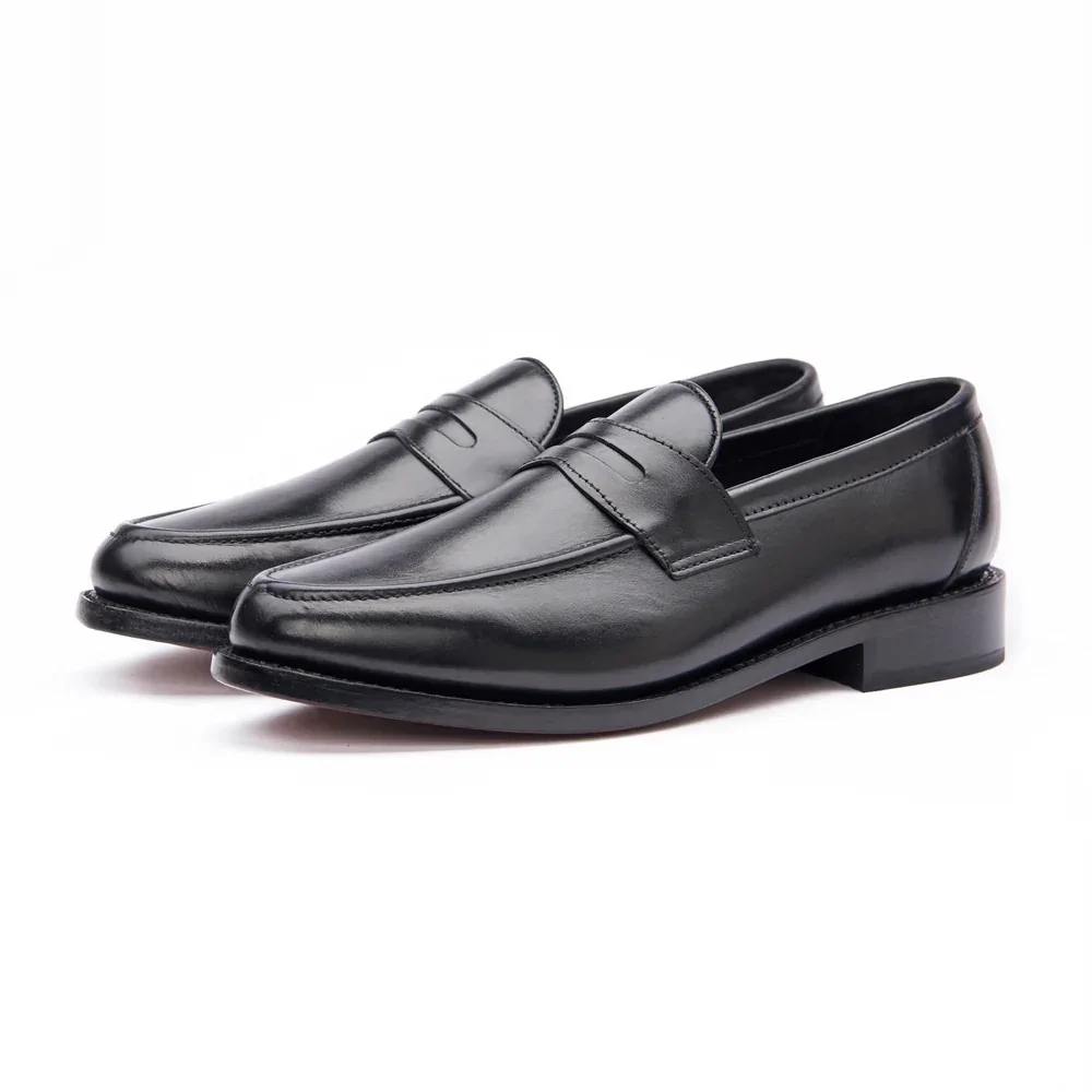 Handmade Black Leather Loafers for Men in Lagos, Nigeria