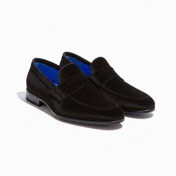 Velvet Black Color Handmade Men's Suede Leather Loafers for Men in Lagos, Nigeria
