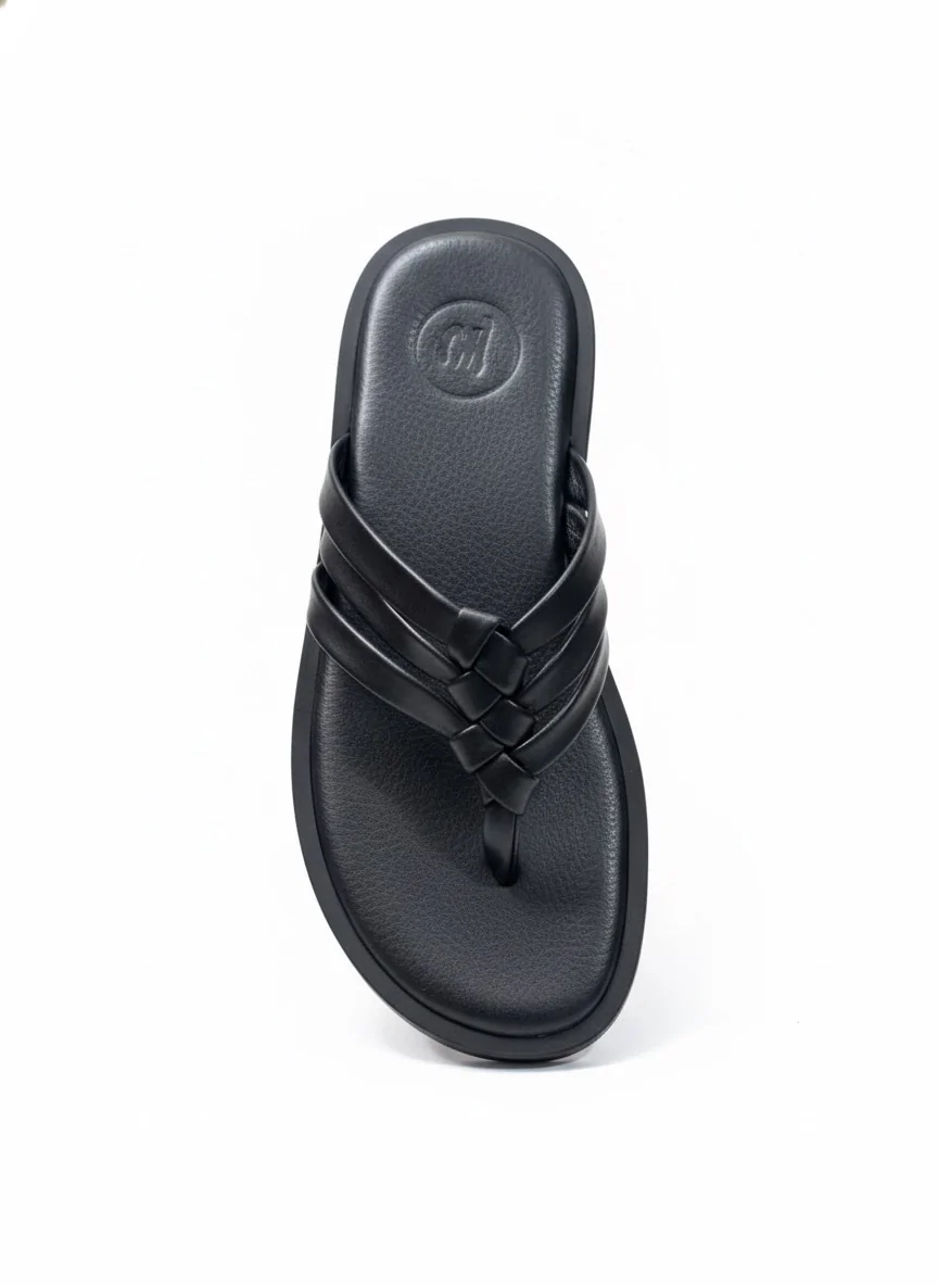 Genuine male leather sandals palm slippers