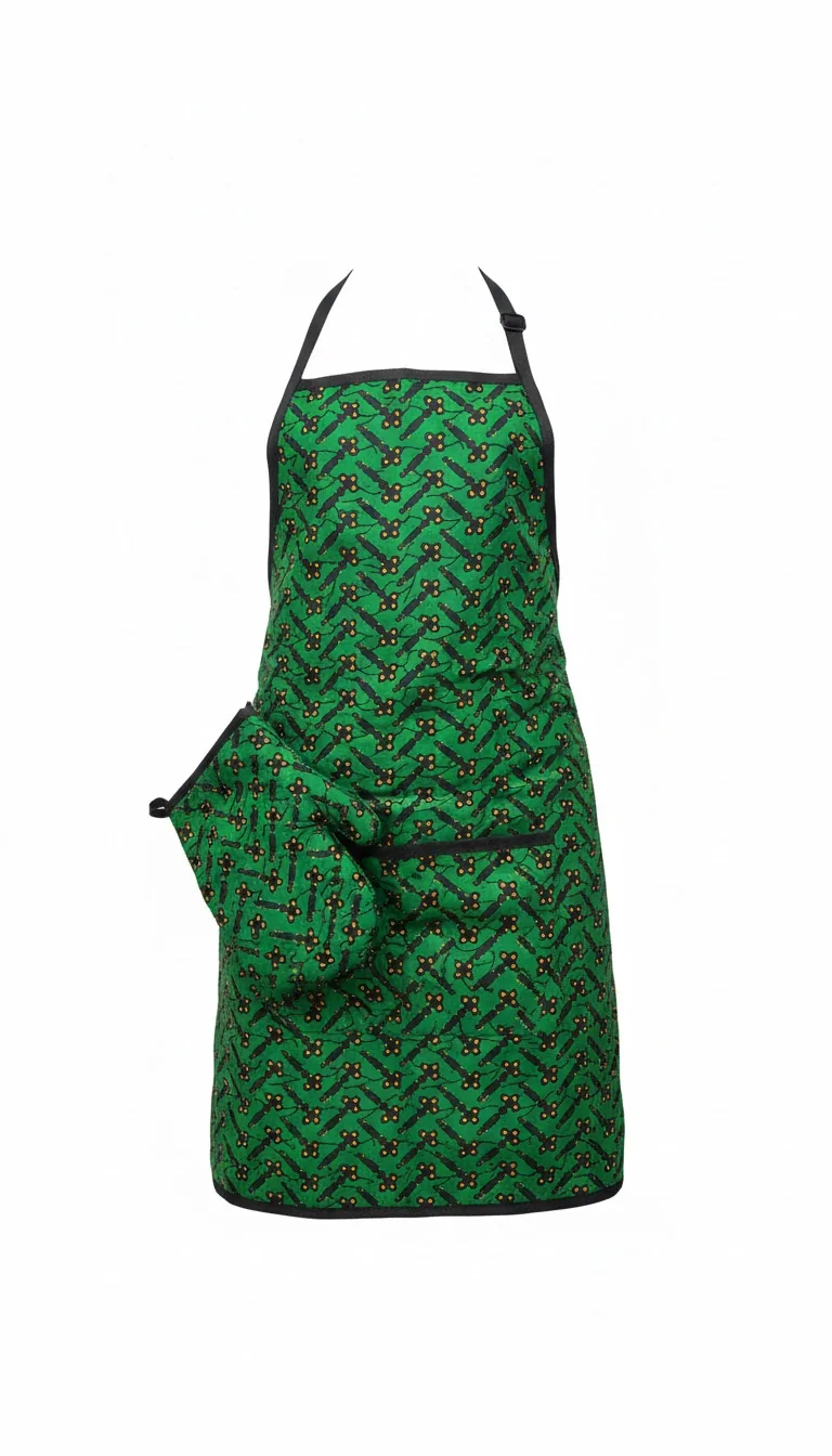 African print apron and mitten sets