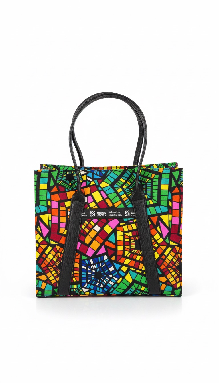 African print female hand bag