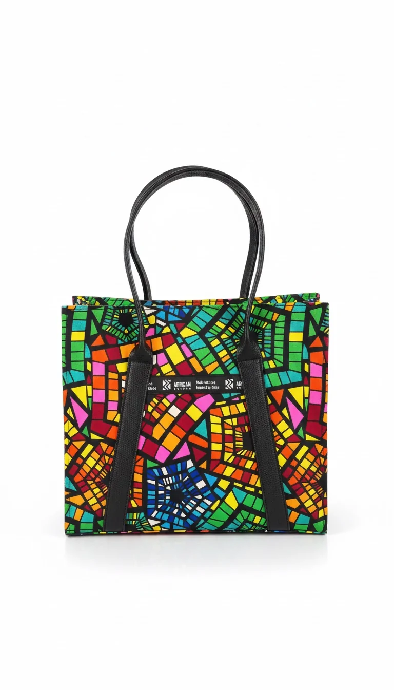 African print female hand bag