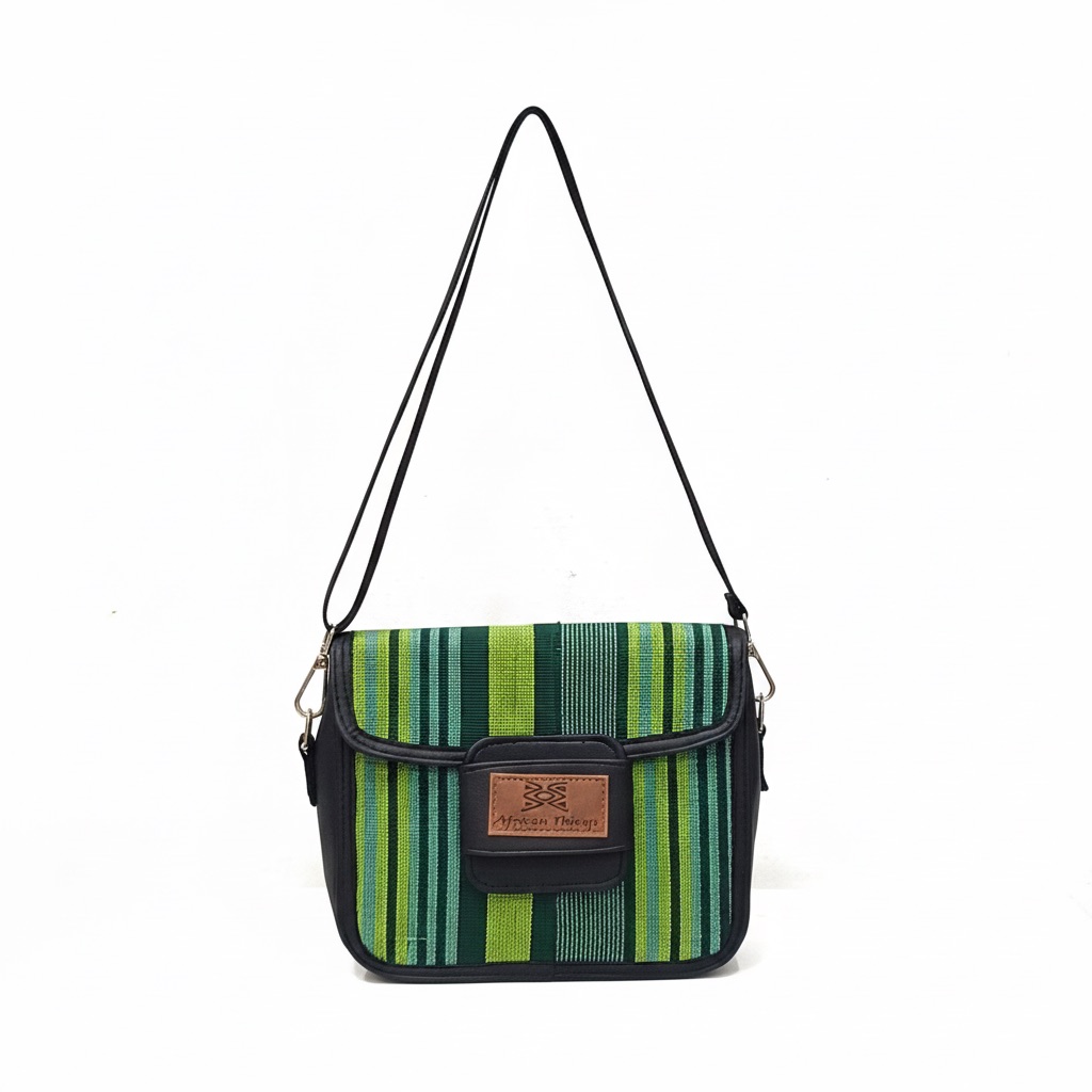 Female African print side bag