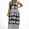 Black and white Ankara boubou gown dress