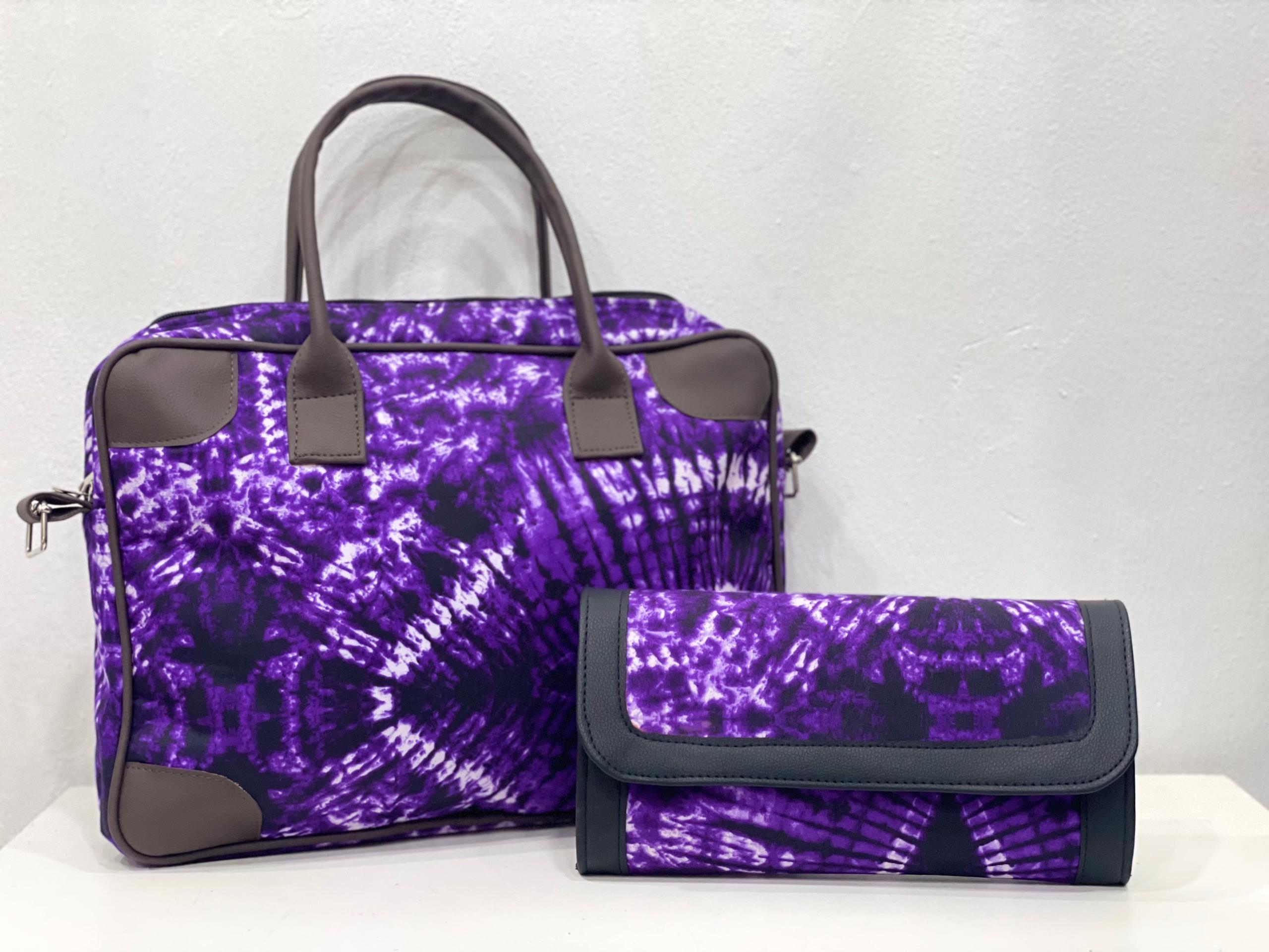 Matching Ankara laptop bag and purse