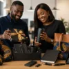 A Nigeria woman and man with multiple corporate gifts