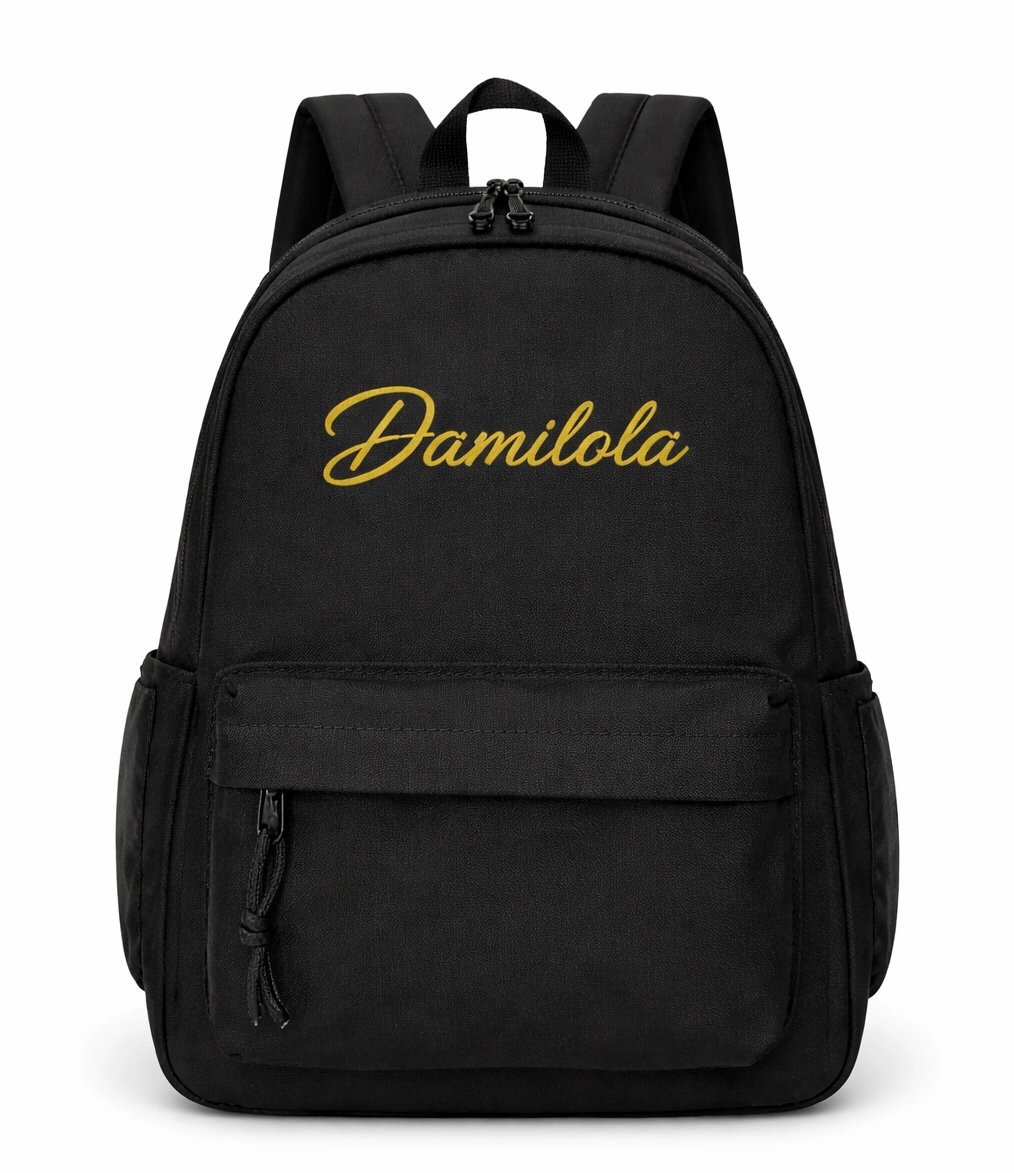 Custom name embroidered school bag Nigeria