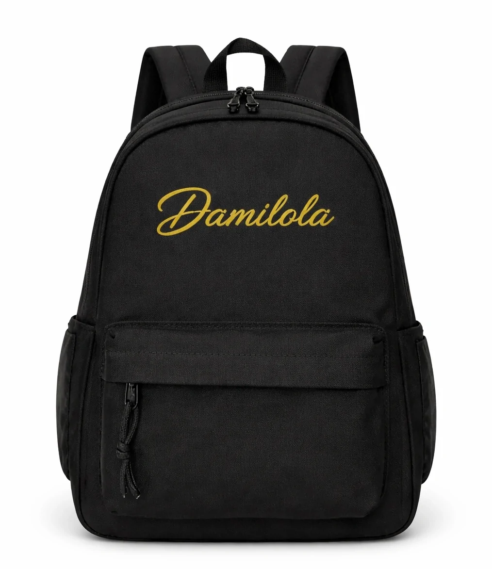 Custom name embroidered school bag
