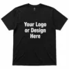 Black T-shirt with bold logo design mockup