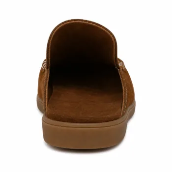 mens suede backless loafers handmade mules back view