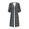 Blue Ankara African Print Kimono Robe – Women’s Cape Cardigan | Afrocentric Boho Cover Up