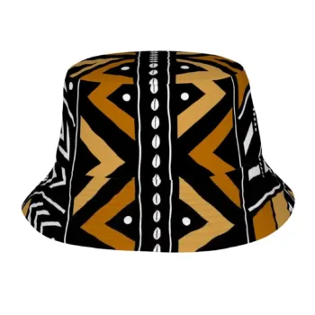 Brown Mud Cloth Bucket Hat | African Print Sun Hat | Afrocentric Festival Hat | Unisex Boho Summer Hat