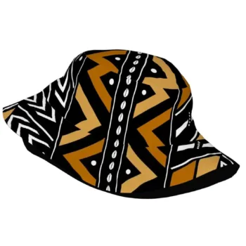 Brown Mud Cloth Bucket Hat | African Print Sun Hat | Afrocentric Festival Hat | Unisex Boho Summer Hat