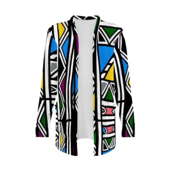 Ndebele African Print Kimono Jacket | Women's Long Sleeve Cardigan