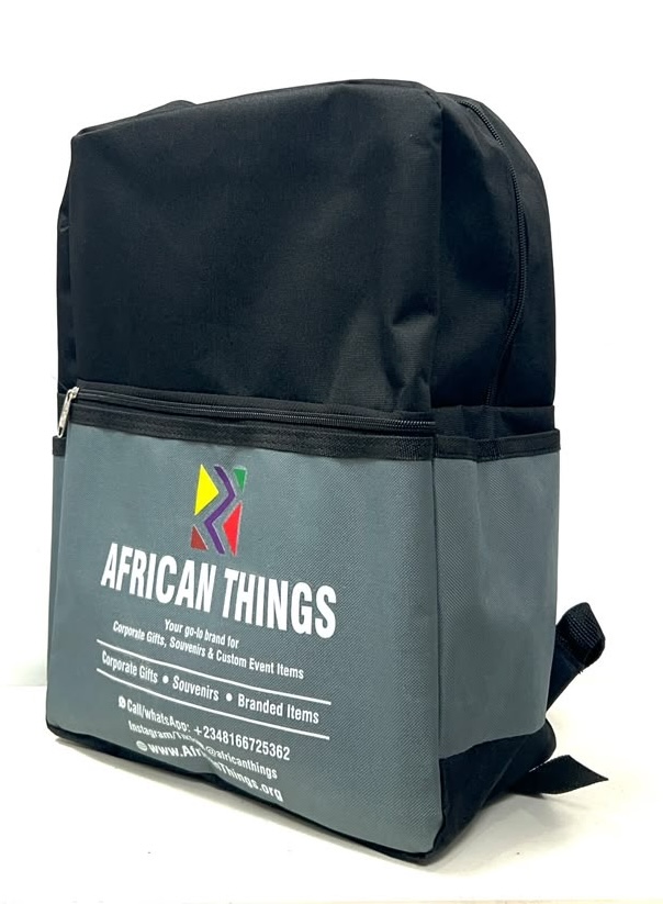 A branded/customized school bag/backpack from African Things for corporate gifts and promotional souvenirs in Nigeria