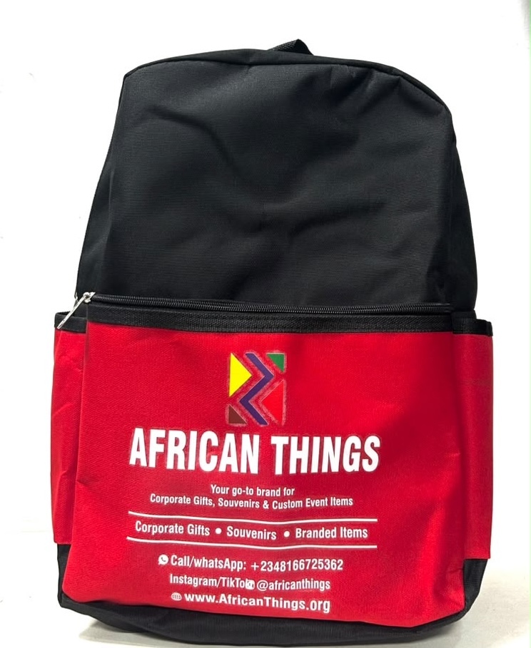 A branded/customized school bag/backpack from African Things for corporate gifts and promotional souvenirs in Nigeria