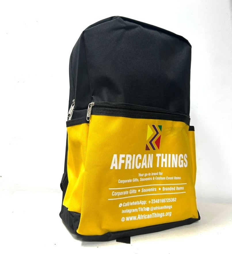 A branded/customized school bag/backpack from African Things for corporate gifts and promotional souvenirs in Nigeria