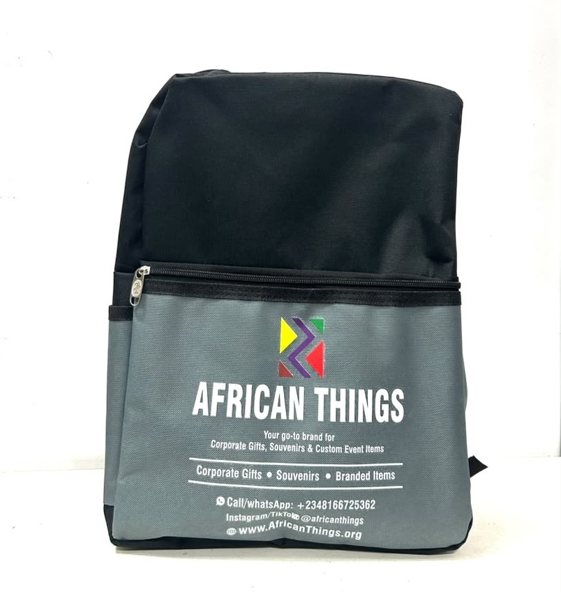 A branded/customized school bag/backpack from African Things for corporate gifts and promotional souvenirs in Nigeria