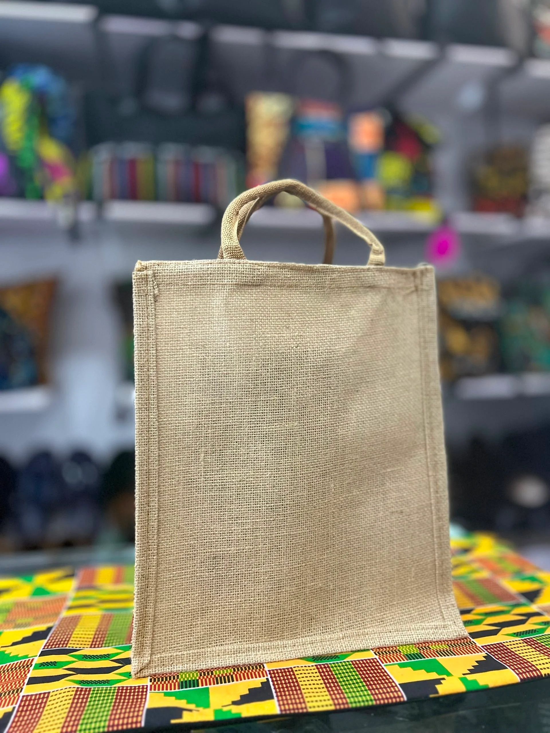 Customized printed natural jute bags for funeral souvenir