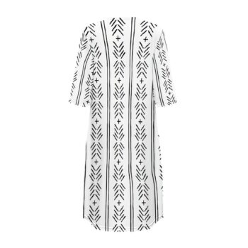 Women's Black and White African Print Mud Cloth Kimono Robe | African Print Cape