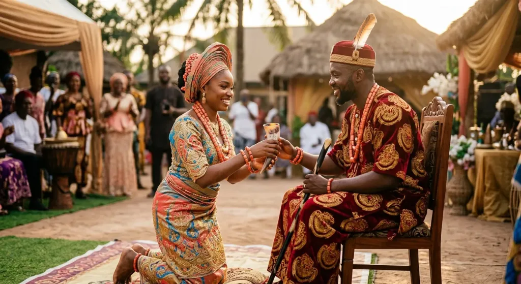 An Igbo bride and groom - The Igbo Traditional Marriage Items List and Guide