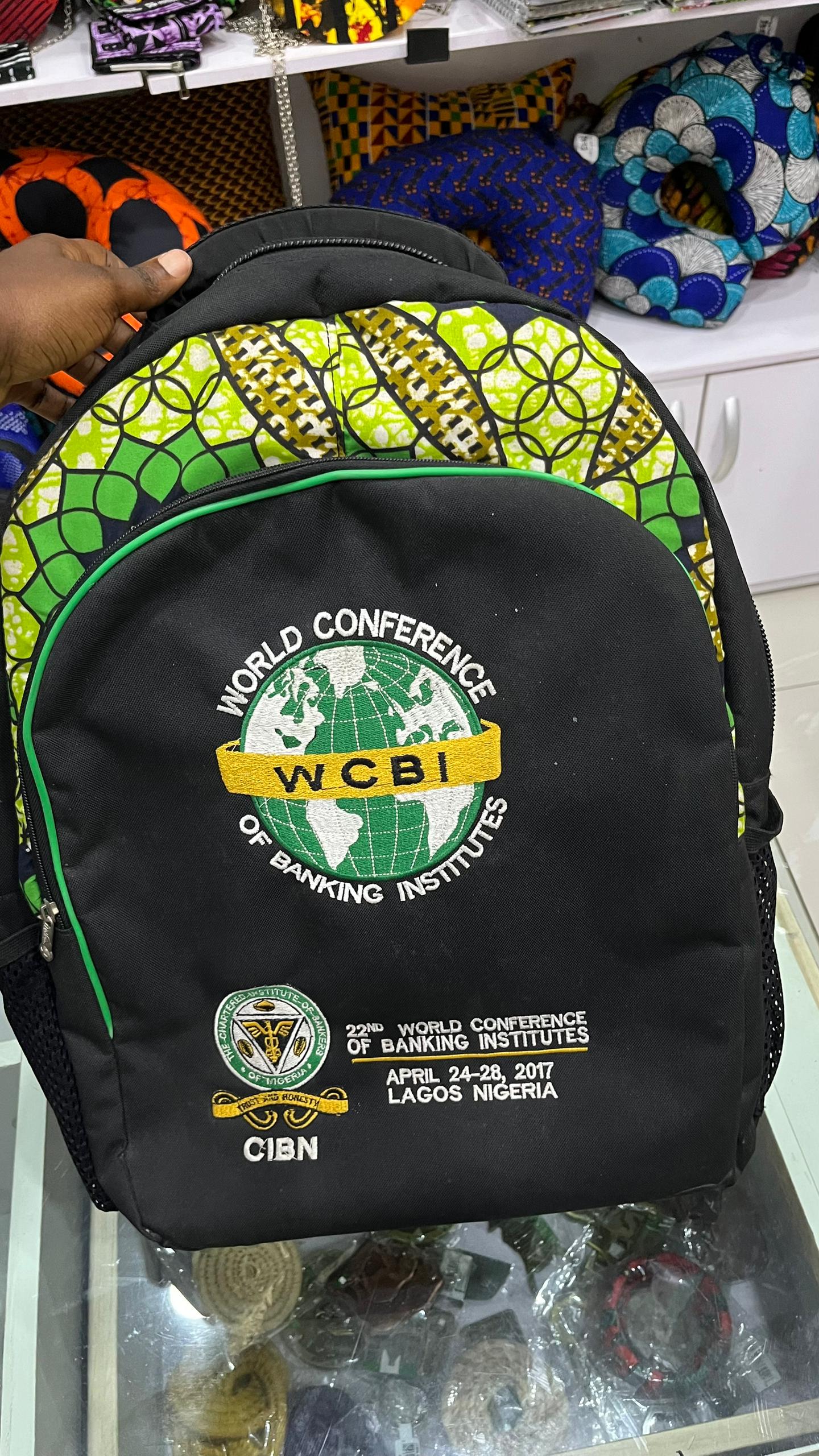 World Conference of Banking Institutes WCBI - CINB Ankara laced backpacks bulk order