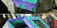 African Things Blue Gift Christmas box open and close