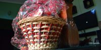 African Print with weaved hamper basket
