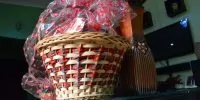 African Print with weaved hamper basket