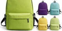 Colorful backpack collection on display
