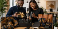 A Nigeria woman and man with multiple corporate gifts